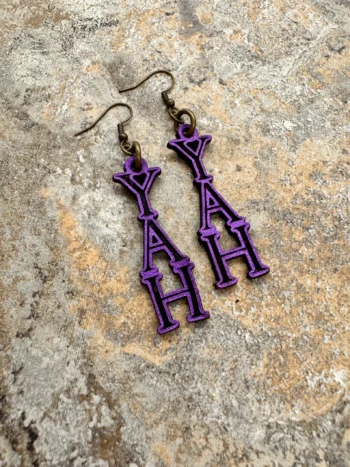 Purple YAH earrings