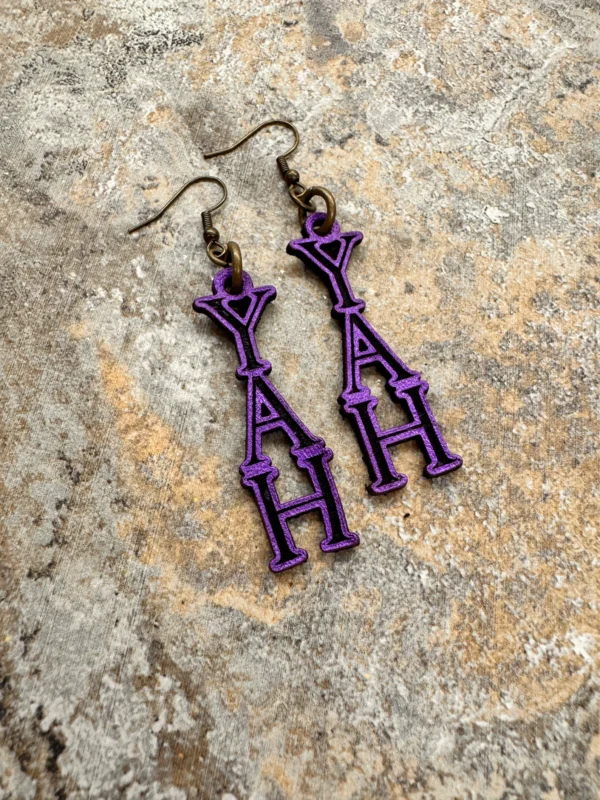 Purple YAH earrings